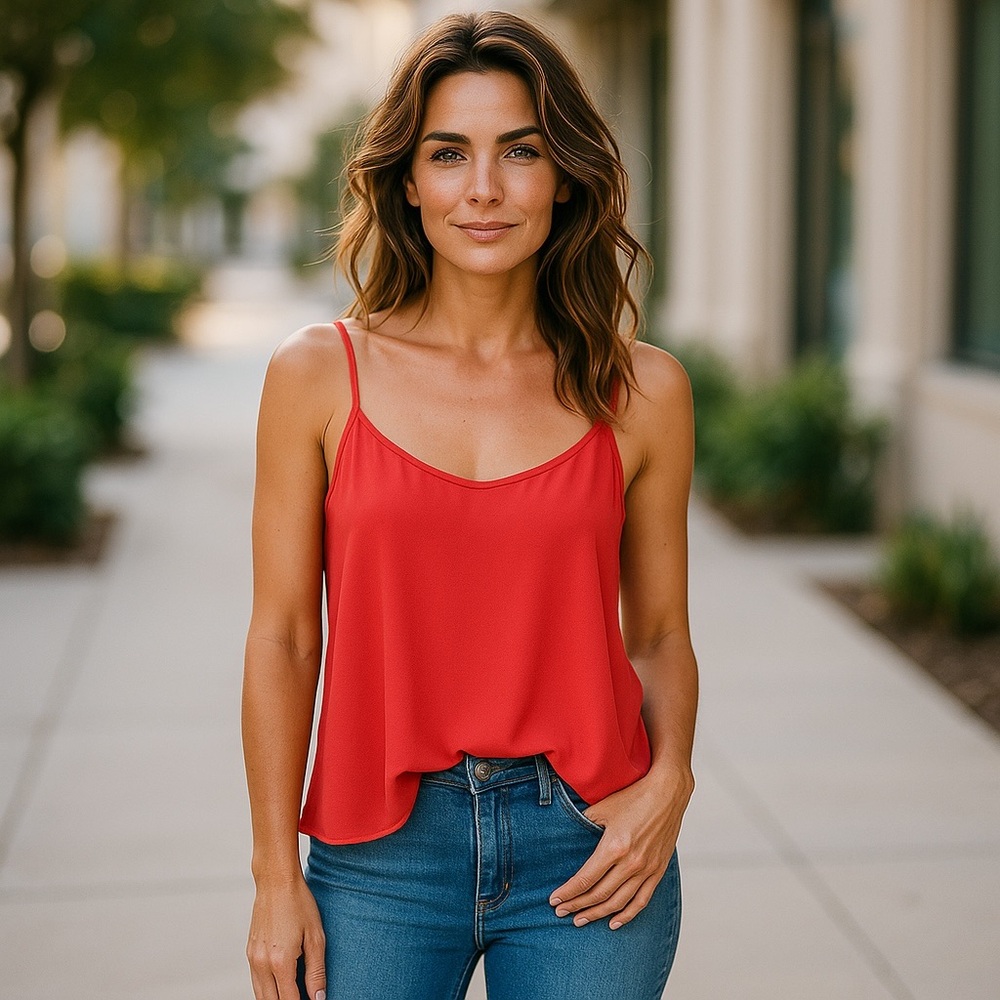 Active USA Coral Sleeveless Camisole Top
